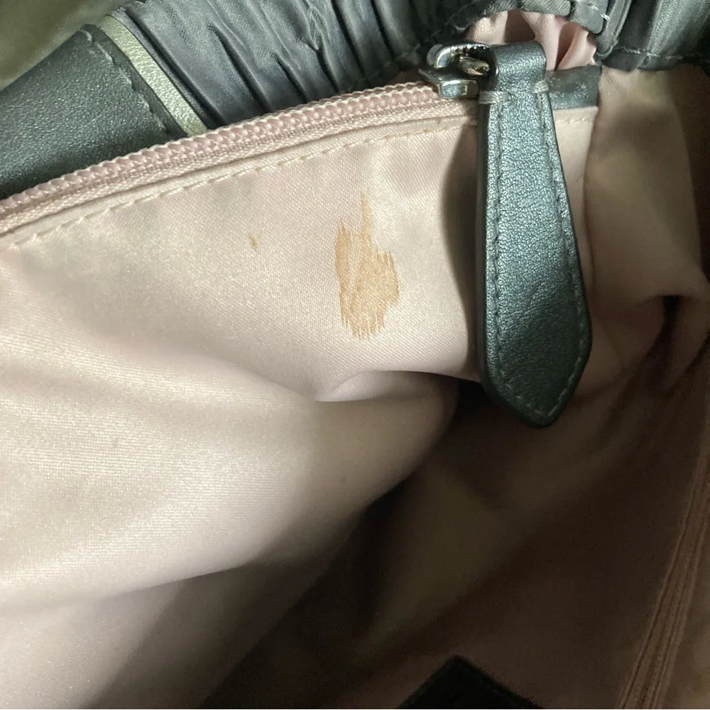 Coach Ashley Gray Gathered Satin Hobo Carryall